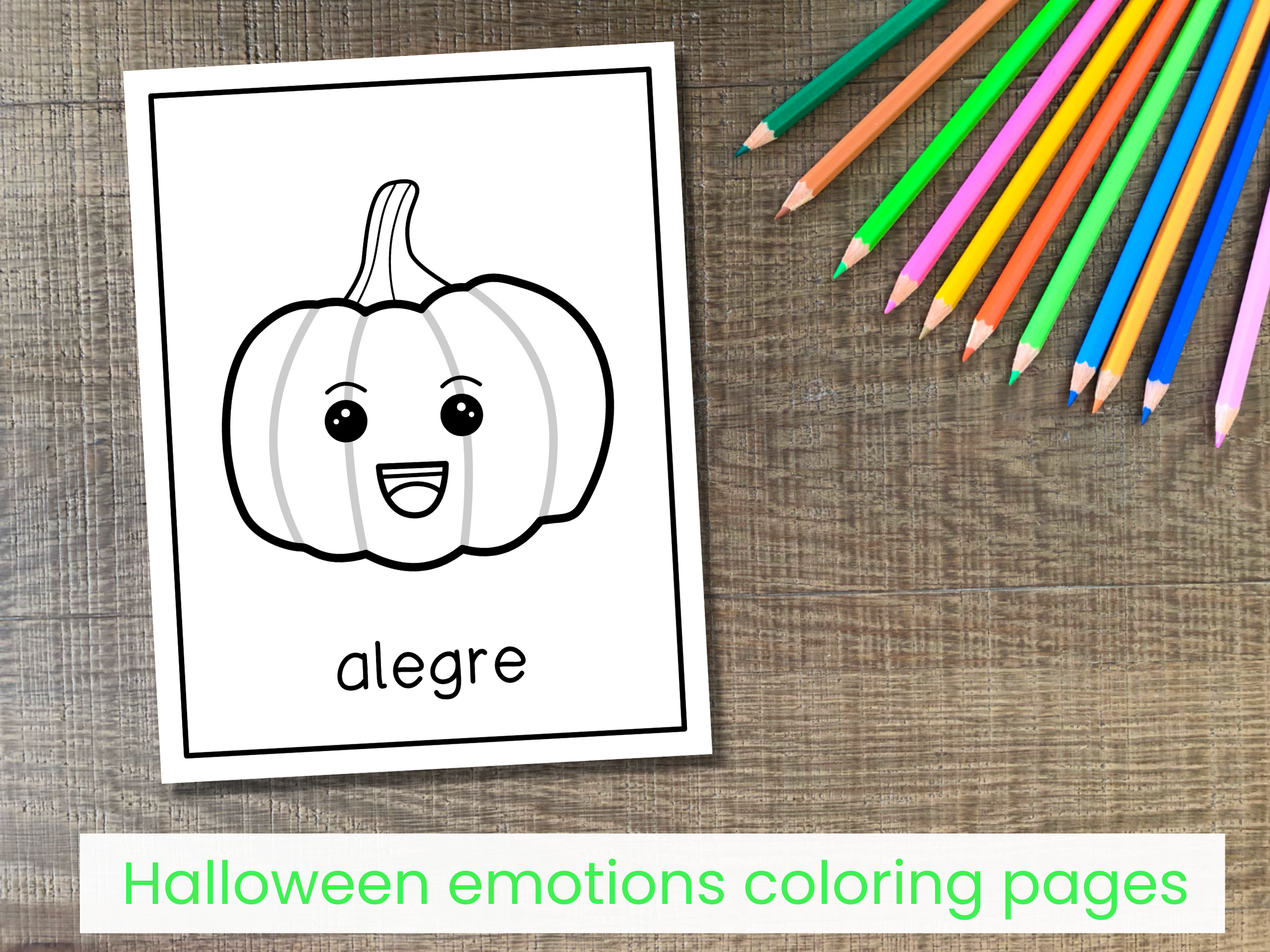 Halloween emotions coloring pages