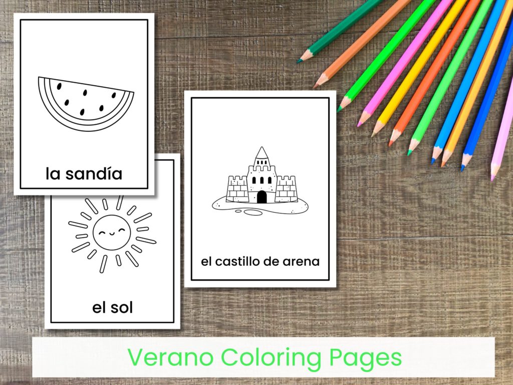 Summer Coloring Pages in Spanish